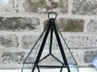 20cm Small Glass Terrarium Plant Holder Diamond Succulent Oddment Candle Display