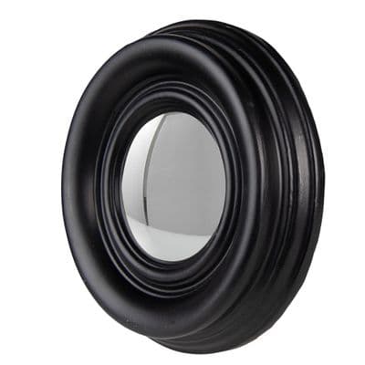 21cm Black Bullseye Mirror - Convex Porthole Wall Mirror Accessory Gift