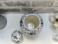 21cm Blue White Ceramic Ginger Jar w/ Lid Storage Ornament Vase Gift
