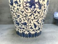 21cm Blue White Ceramic Ginger Jar w/ Lid Storage Ornament Vase Gift