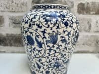21cm Blue White Ceramic Ginger Jar w/ Lid Storage Ornament Vase Gift