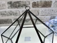 21cm Med Glass Terrarium Plant Holder Diamond Succulents Oddments Candle Display