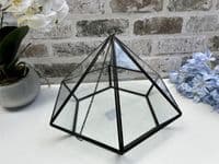 21cm Med Glass Terrarium Plant Holder Diamond Succulents Oddments Candle Display
