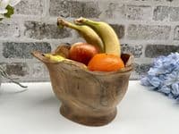23cm Fingers Hand Carved Teak Root Wooden Bowl Fruits Nuts Pot Pourri Star Shape