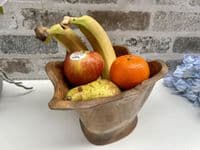 23cm Fingers Hand Carved Teak Root Wooden Bowl Fruits Nuts Pot Pourri Star Shape