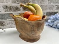 23cm Fingers Hand Carved Teak Root Wooden Bowl Fruits Nuts Pot Pourri Star Shape