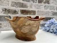 23cm Fingers Hand Carved Teak Root Wooden Bowl Fruits Nuts Pot Pourri Star Shape