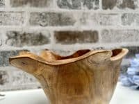 23cm Fingers Hand Carved Teak Root Wooden Bowl Fruits Nuts Pot Pourri Star Shape