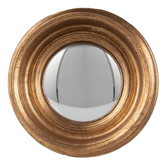 24cm Distressed Gold Bullseye Mirror Convex Porthole Wall Mirror Accessory Gift