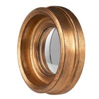 24cm Distressed Gold Bullseye Mirror Convex Porthole Wall Mirror Accessory Gift