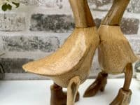 25cm Pair Cute Duck Lovers Heart Bamboo Wood Wooden Ornament Figurine