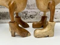 25cm Pair Cute Duck Lovers Heart Bamboo Wood Wooden Ornament Figurine