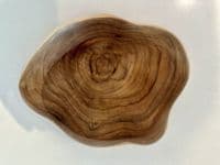 25cm Wooden Shell Shaped Teak Fruit Nuts Bowl Table Centre Gift