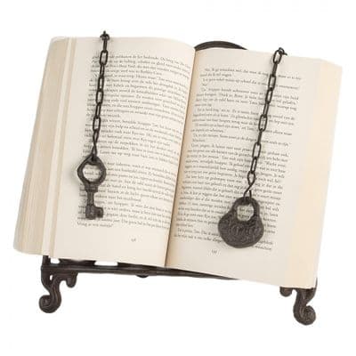 26cm Cast Iron Cookbook Recipe Book Stand Holder Brown