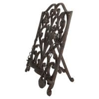 26cm Cast Iron Cookbook Recipe Book Stand Holder Brown