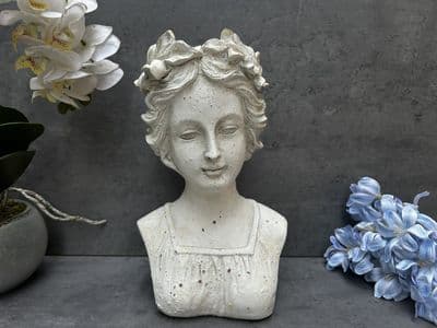 26cm Cream Ladies Bust Head Statue Figurine Ornament - Decoration Gift