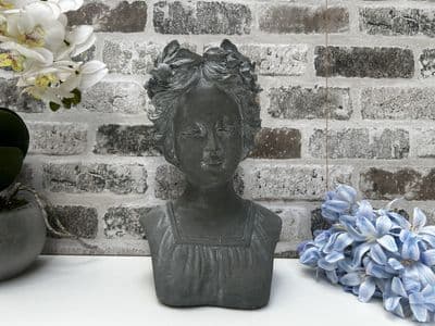 26cm Grey Ladies Bust Head Statue Figurine Ornament - Decoration Gift
