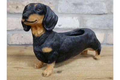 28cm Dachshund Sausage Dog Novelty Garden Indoor Planter Plant Pot