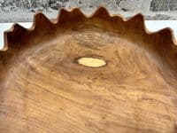 28cm Fruit Nuts Bowl Serving Dish Driftwood Wooden Teak Root Wavy Edge Design