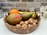 28cm Fruit Nuts Bowl Serving Dish Driftwood Wooden Teak Root Wavy Edge Design