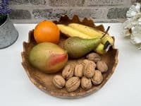 28cm Fruit Nuts Bowl Serving Dish Driftwood Wooden Teak Root Wavy Edge Design