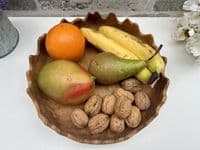28cm Fruit Nuts Bowl Serving Dish Driftwood Wooden Teak Root Wavy Edge Design
