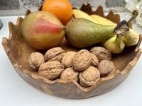 28cm Fruit Nuts Bowl Serving Dish Driftwood Wooden Teak Root Wavy Edge Design