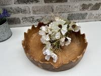 28cm Fruit Nuts Bowl Serving Dish Driftwood Wooden Teak Root Wavy Edge Design
