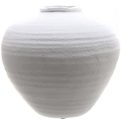 28cm Matt White Ceramic Vase Flower Pot Holder - Scandi Style Chic