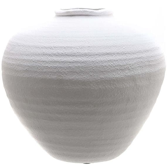 28cm Matt White Ceramic Vase Flower Pot Holder - Scandi Style Chic