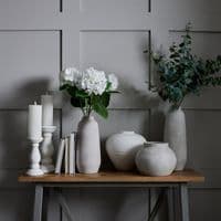 28cm Matt White Ceramic Vase Flower Pot Holder - Scandi Style Chic