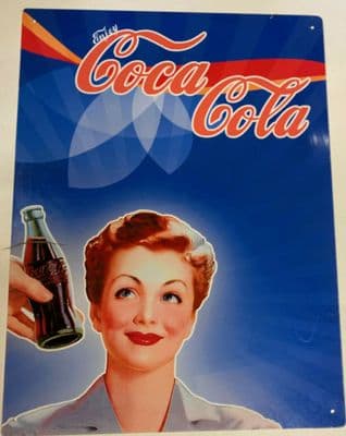 30 x 40cm Coca Cola Coke Metal Steel Sign Plaque - Pre Drilled