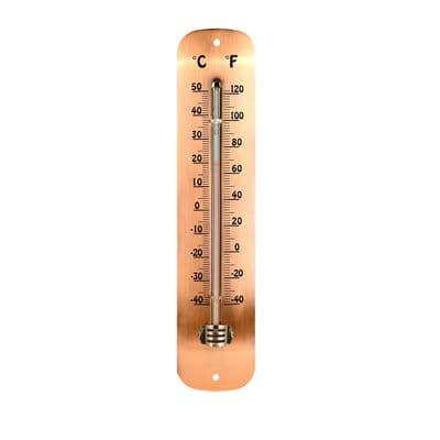 30cm Copper Plated Garden Wall Thermometer Temperature Gauge