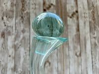30cm Molten Wine Decanter Bottle Holder w/ Stopper on Wooden Teak Root Base
