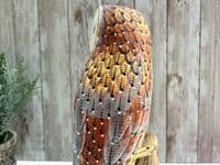 30cm Painted Owl Bird Wooden Ornament Figurine Hand Painted Strigiformes