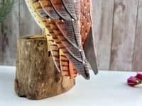 30cm Painted Owl Bird Wooden Ornament Figurine Hand Painted Strigiformes