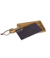 30cm Slate Cheese Fromage Board w/ Wooden Holder - French Shabby Chic