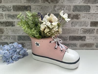 32cm Pink Funky Planter Plant Pot Trainer Shoe Boot Decorative Flower Holder