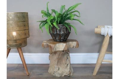 32cm Wood Teak Root Occasional Coffee Table Plant Stand