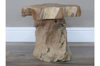 32cm Wood Teak Root Occasional Coffee Table Plant Stand