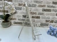 34cm White Distressed Recipe Cook Book Holder Freestanding Metal