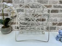 34cm White Distressed Recipe Cook Book Holder Freestanding Metal