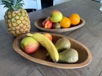 35cm Long Teak Oval Root Regular Bowl Wood Handcarved Handmade Gift