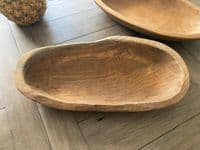 35cm Long Teak Oval Root Regular Bowl Wood Handcarved Handmade Gift