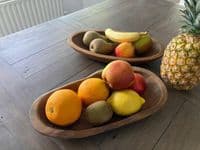 35cm Long Teak Oval Root Regular Bowl Wood Handcarved Handmade Gift