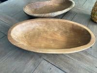 35cm Long Teak Oval Root Regular Bowl Wood Handcarved Handmade Gift