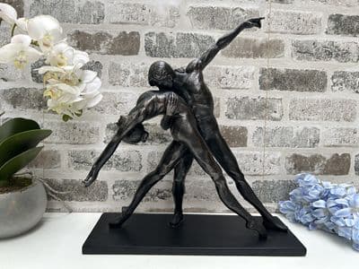 37cm Dancing Couple Lovers Figurine Ornament Statue in Black