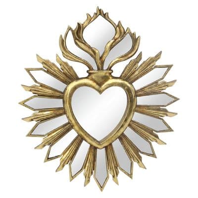 37cm Stunning Multi Effect Wall Mirror Heart Design Decoration Wall Art Gift