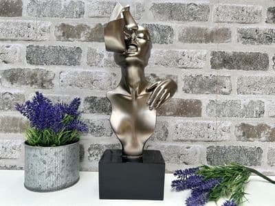 38cm Bronzed Sculpture Design Couples Lovers Ornament Keepsake Memorial Gift