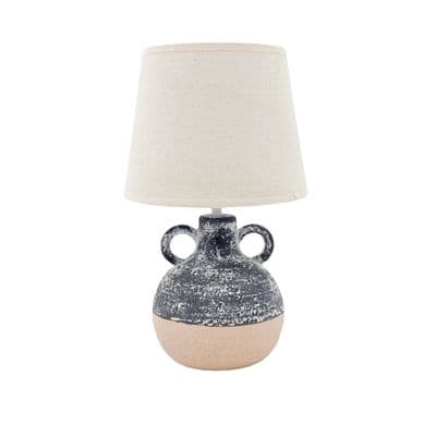 38cm Grey Beige Bedroom Table Buffet Lamp Ceramic Electrical Light - E27 60watt